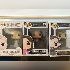 Harry Potter Funko Pop Dumbledore, Delacour, Granger